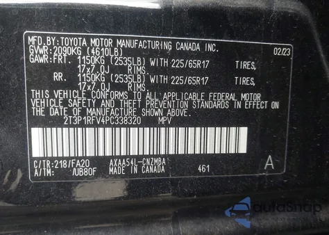2023 Toyota Rav4 Xle z USA, uszkodzony, nr VIN 2T3P1RFV4PC338320